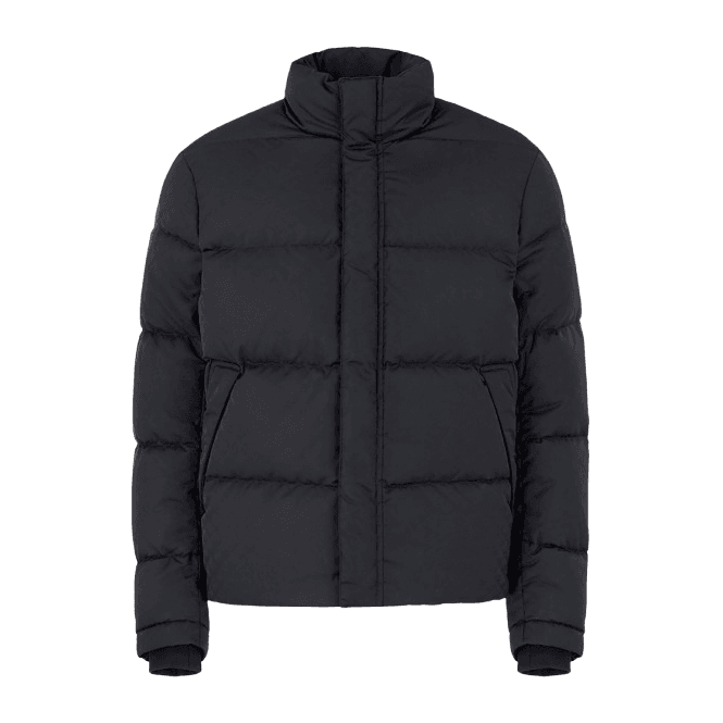 Emporio Armani Allover Eagle Logo Quilted Black Puffer Jacket