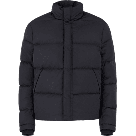 Allover Eagle Logo Quilted Black Puffer Jacket