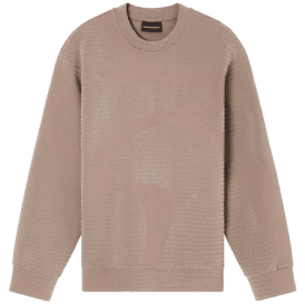 ASV Allover Flocked Logo Beige Sweatshirt