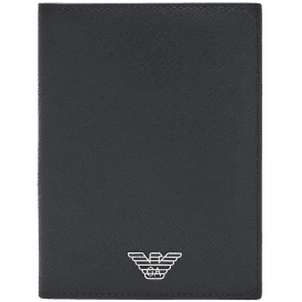 ASV Eagle Logo Black Leather Passport Holder