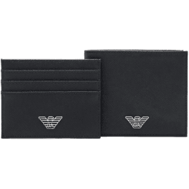 ASV Eagle Logo Black Leather Wallet & Card Holder Gift Box