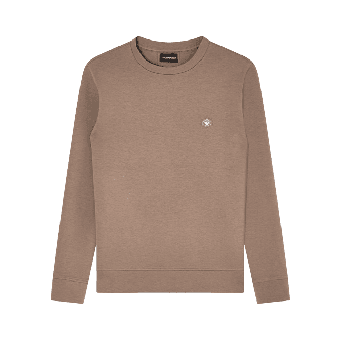 Emporio Armani Cotton Chest Logo Regular Fit Beige Sweatshirt