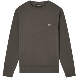 Cotton Chest Logo Regular Fit Dark Grey Sweatshirt