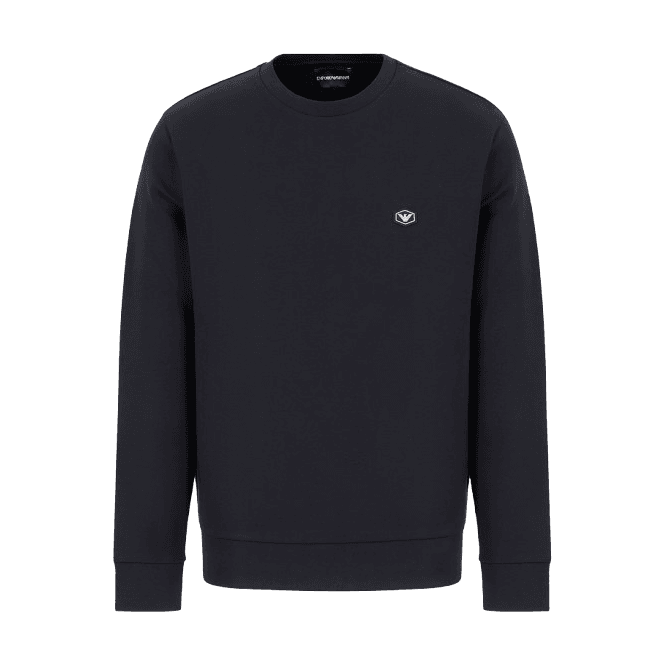 Emporio Armani Cotton Chest Logo Regular Fit Navy Sweatshirt