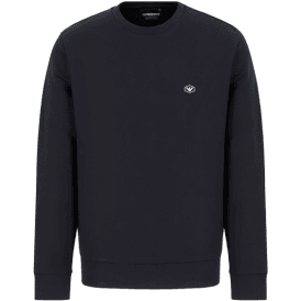 Cotton Chest Logo Regular Fit Navy Sweatshirt