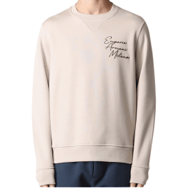 Cotton Embroidered Logo Cream Sweatshirt