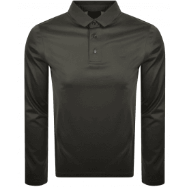 Cotton Green Long Sleeve Polo Shirt