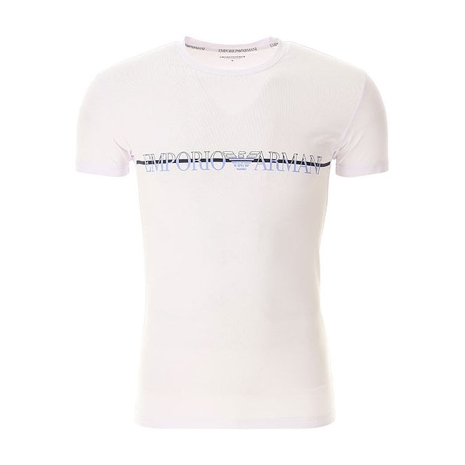 Emporio Armani Cotton Muscle Fit Round Neck White T-Shirt