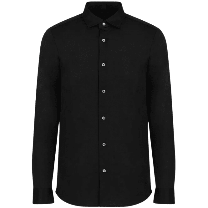 Emporio Armani Cotton Slim Fit Button Up Black Shirt