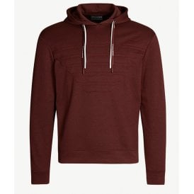 Cotton Stitched Logo Burgundy Hoodie