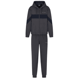 Colour Block Grey/Blue Hooded Tracksuit