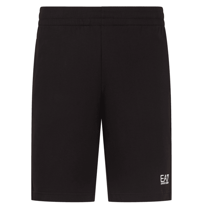 Emporio Armani EA7 Core Id Black/White Cotton Shorts 
