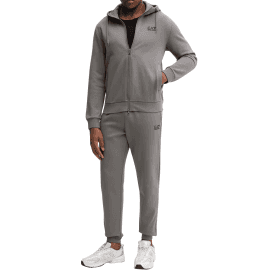 Core ID Zip Hooded Grey Cotton Tracksuit