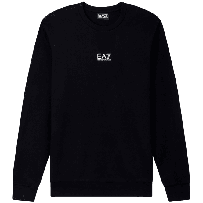 Emporio Armani EA7 Core Logo Lightweight Black Sweatshirt