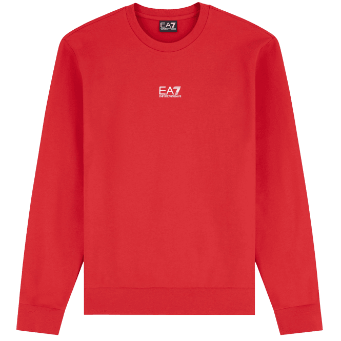 Emporio Armani EA7 Core Logo Lightweight Red Sweatshirt