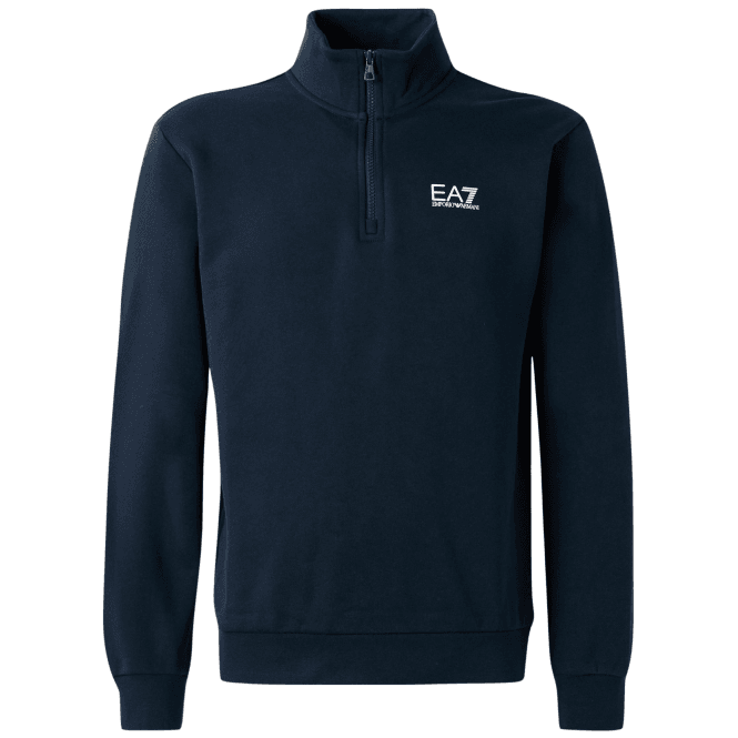 Emporio Armani EA7 Core Logo Navy Quarter Zip Sweatshirt