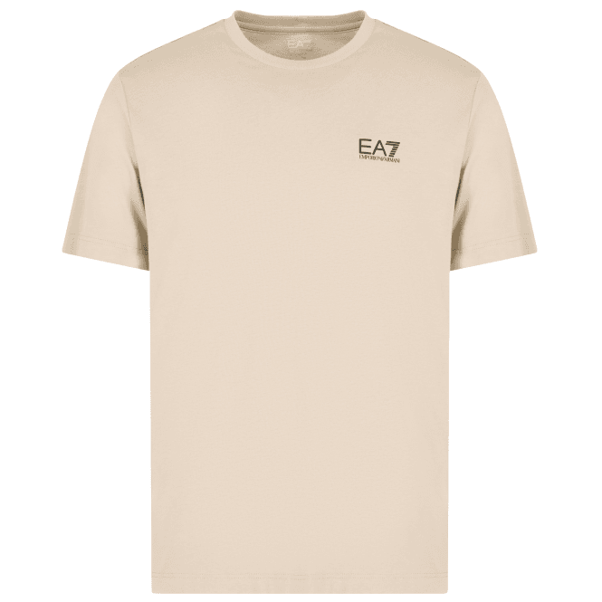 Emporio Armani EA7 Cotton Basic Logo Beige T-Shirt
