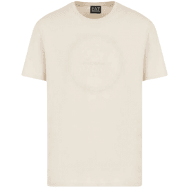 Cotton Round Logo Beige T-Shirt