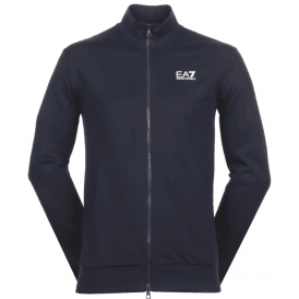 Full Zip Funnel Neck Navy Sweatshirt
