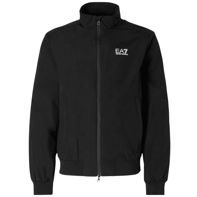 Emporio Armani EA7 Funnel Neck Zip Up Black Jacket 