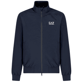 Funnel Neck Zip Up Navy Jacket 