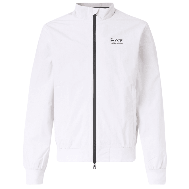 Emporio Armani EA7 Funnel Neck Zip Up White Jacket 