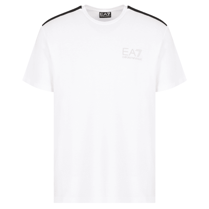 Emporio Armani EA7 Gold Series Taped Shoulder White T-Shirt