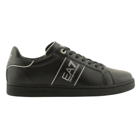 Lace Up Black Leather Trainer