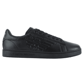 Leather Eagle Logo Black Trainer