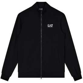 Lightweight Full Zip Funnel Neck Black Sweatshirt