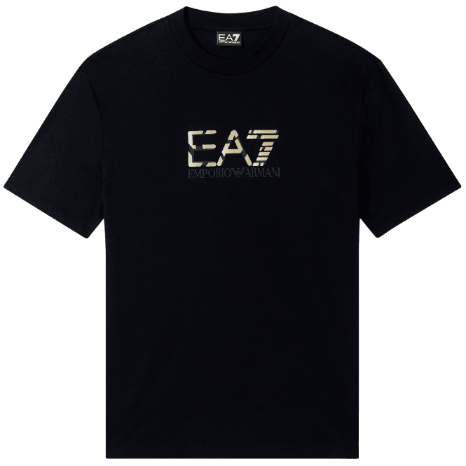 Emporio Armani EA7 Premium Cotton Graphic Black/Gold T-Shirt