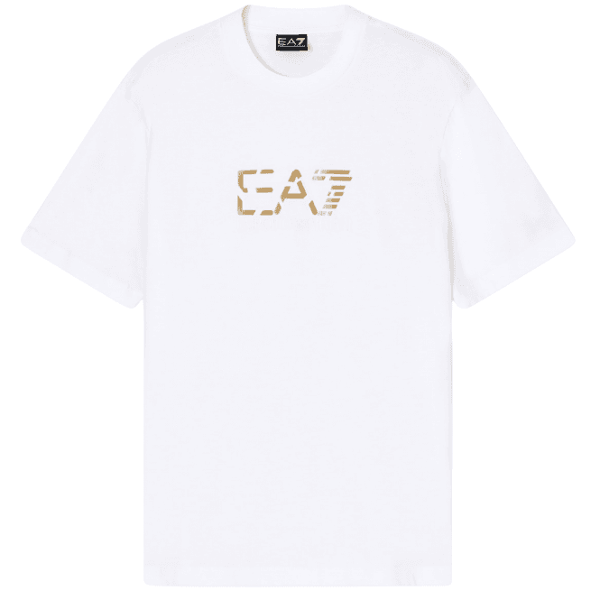 Emporio Armani EA7 Premium Cotton Graphic White/Gold T-Shirt