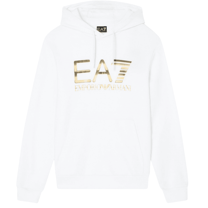 Emporio Armani EA7 Regular Fit White/Gold Hoodie