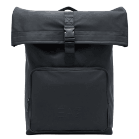 Rubberised Logo Black Satchel Backpack
