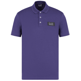 Rubberised Stamp Logo Violet Blue Polo Shirt