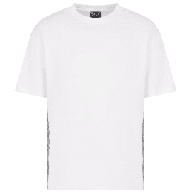 Seven Lines Stretch Cotton White T-Shirt