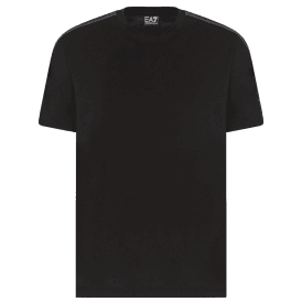 Taped Shoulder Logo Black T-Shirt