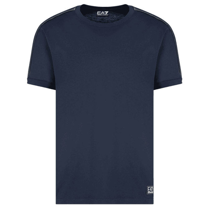 Emporio Armani EA7 Taped Shoulder Logo Navy T-Shirt