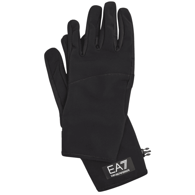 Emporio Armani EA7 Technical Fabric Nylon Black Gloves