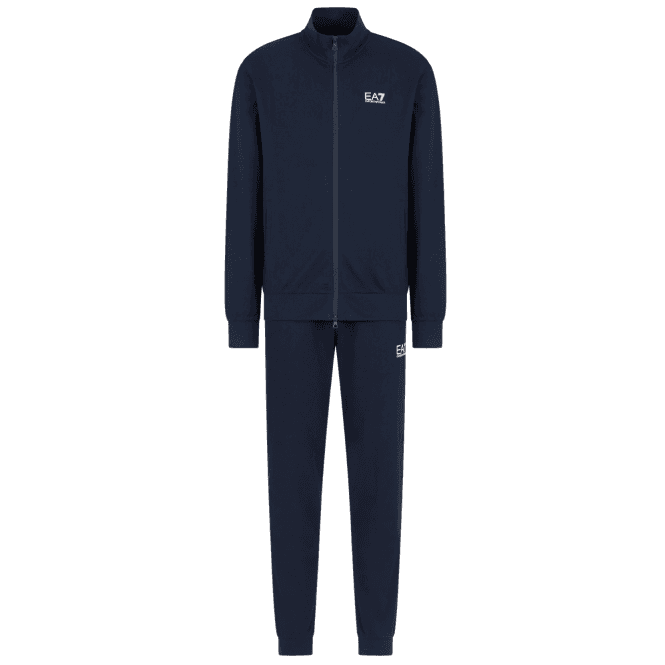 Emporio Armani EA7 Zip Up Funnel Neck Navy Cotton Tracksuit