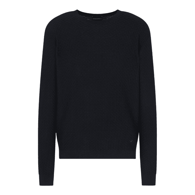 Emporio Armani Embossed Pattern Black Knitted Jumper