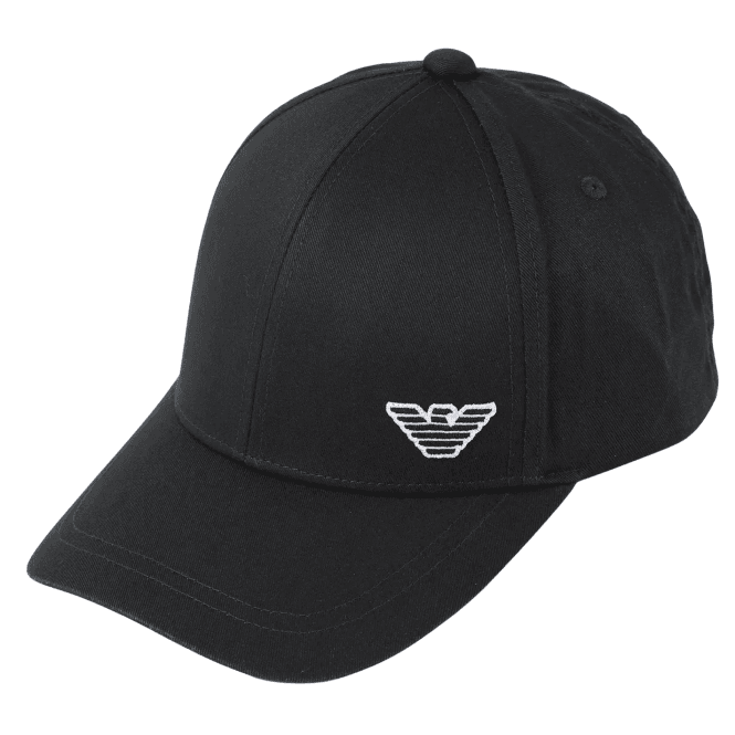 Emporio Armani Embroidered Eagle Black Cap