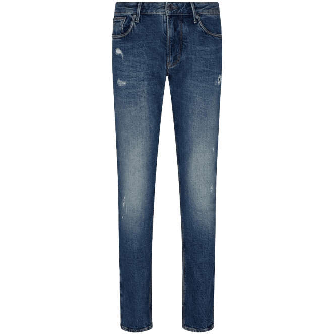 Emporio Armani J06 Ripped Blue Slim Fit Jeans