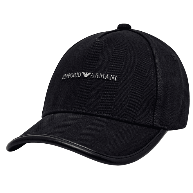 Emporio Armani Metal Logo Textured Navy Cap