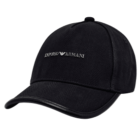 Metal Logo Textured Navy Cap