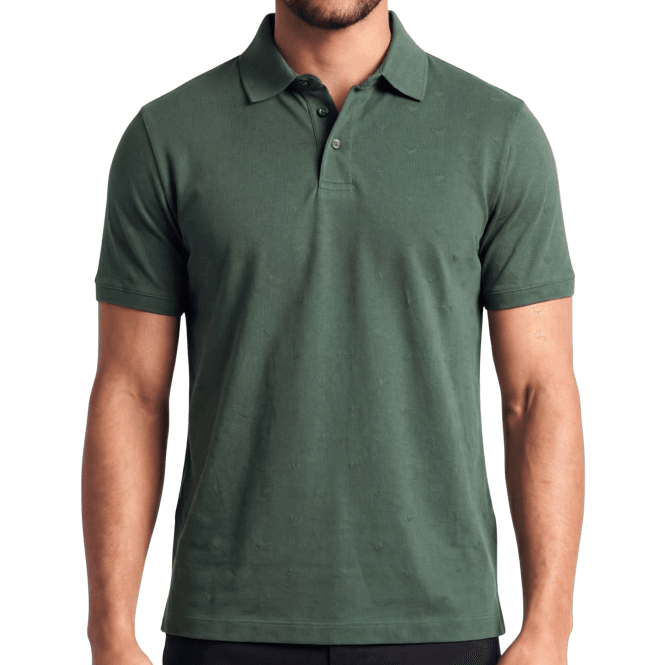 Emporio Armani Micro Eagle All Over Slim Fit Forest Green Polo Shirt