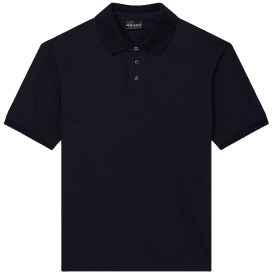 Micro Eagle All Over Slim Fit Navy Polo Shirt