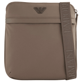 Nylon Eagle Logo Brown Shoulder Bag