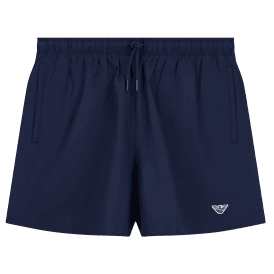 Nylon Embroidered Logo Navy Swim Shorts