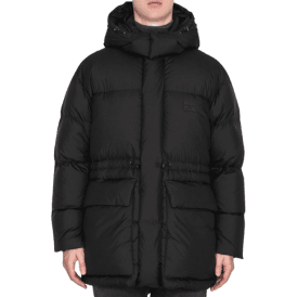 Patch Logo Black Nylon Puffer Jacket